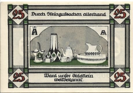 Реверс банкноты 25 fenigów (Niemcy) 1921