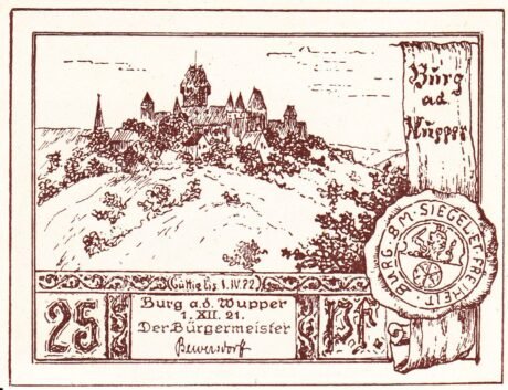 Аверс банкноты 25 fenigów (Niemcy) 1921