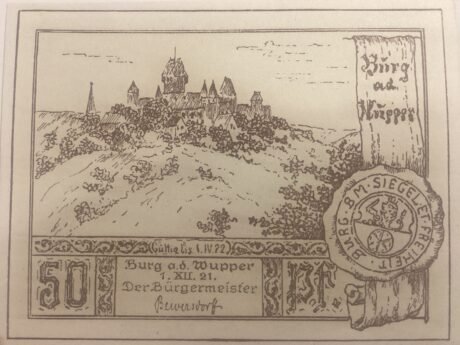 Аверс банкноты 50 fenigów (Niemcy) 1921