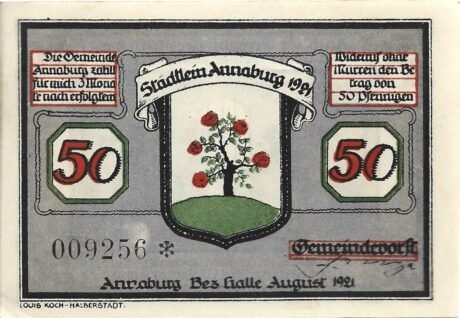 Аверс банкноты 50 fenigów (Niemcy) 1921