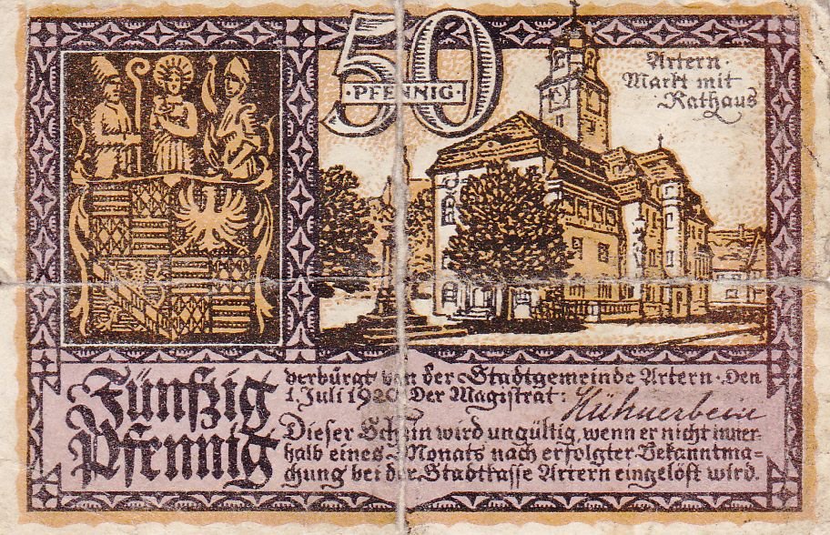 Аверс банкноты 50 пфеннигов (Германия) 1920 года