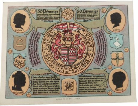 Аверс банкноты 50 fenigów Bergwart (Niemcy) 1921