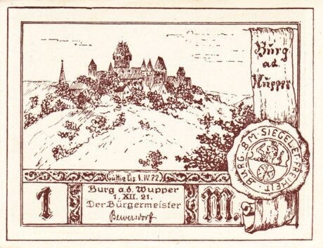 Аверс банкноты 1 marka (Niemcy) 1921