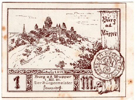 Аверс банкноты 1 marka (Niemcy) 1921