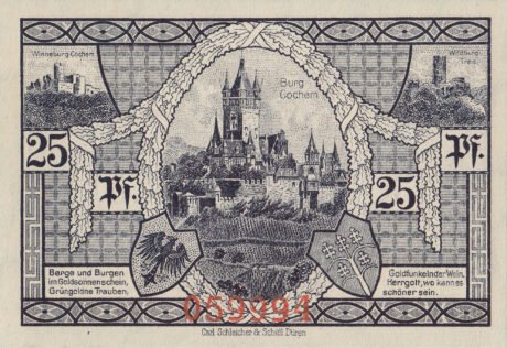 Реверс банкноты 25 fenigów (Niemcy) 1921