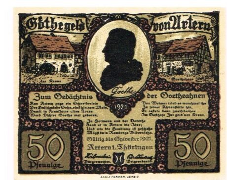 Аверс банкноты 50 fenigów (Niemcy) 1921