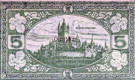 Реверс банкноты 5 марок (Германия) 1918 года