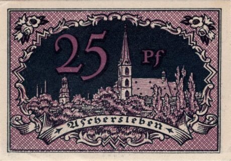 Реверс банкноты 25 fenigów (Niemcy) 1920