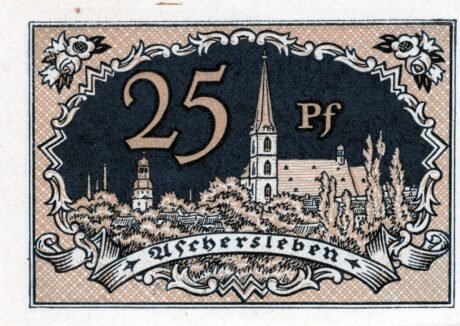 Реверс банкноты 25 fenigów (Niemcy) 1920