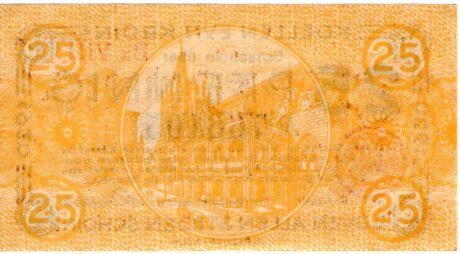 Реверс банкноты 25 fenigów (Niemcy) 1920