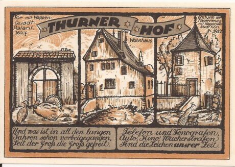 Реверс банкноты 25 fenigów Dellbrücker Volksbank (Niemcy) 1921