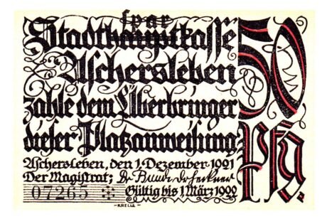 Аверс банкноты 50 fenigów (Niemcy) 1921