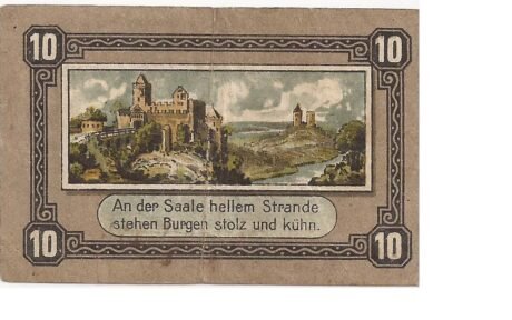 Реверс банкноты 10 fenigów (Niemcy) 1918