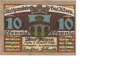 Аверс банкноты 10 fenigów (Niemcy) 1921