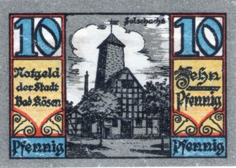 Реверс банкноты 10 fenigów (Niemcy) 1921