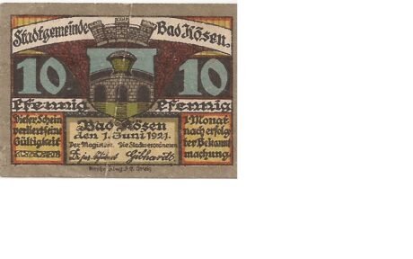 Аверс банкноты 10 fenigów (Niemcy) 1921