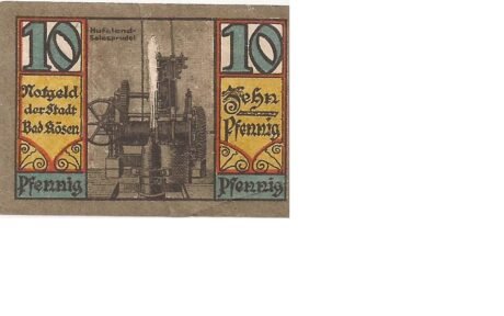 Реверс банкноты 10 fenigów (Niemcy) 1921