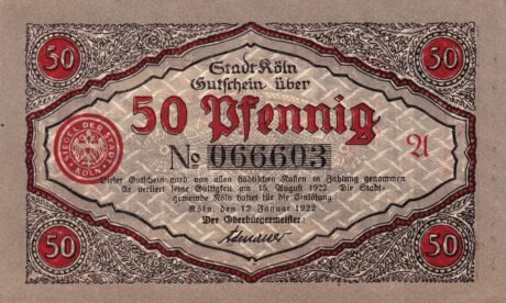 Аверс банкноты 50 пфеннигов (Германия) 1922 года