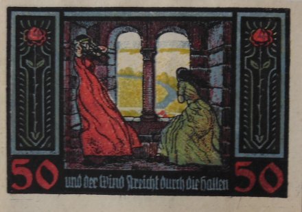 Реверс банкноты 50 пфеннигов Rudelsburg (Германия) 1921 года