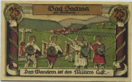 Реверс банкноты 25 fenigów (Niemcy) 1921