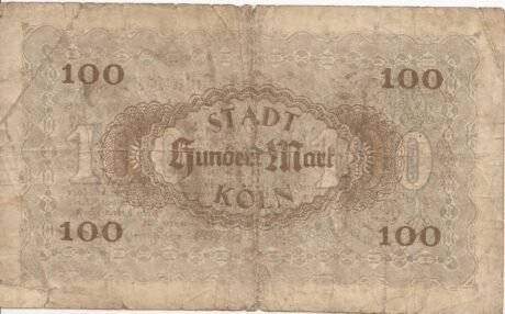 Реверс банкноты 100 marek (Niemcy) 1918