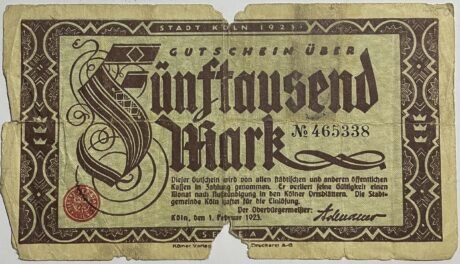 Аверс банкноты 5000 марок (Германия) 1923 года