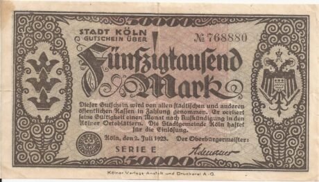 Аверс банкноты 50000 марок (Германия) 1923 года