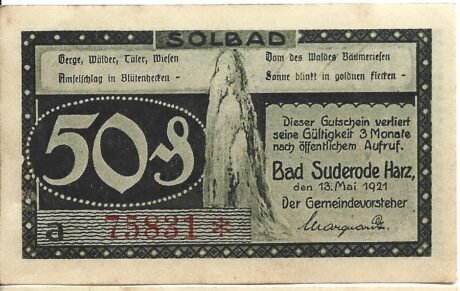 Аверс банкноты 50 fenigów (Niemcy) 1921