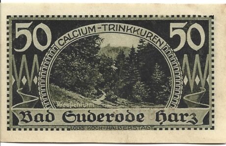 Реверс банкноты 50 fenigów (Niemcy) 1921