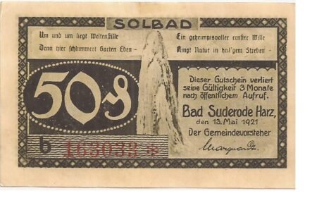 Аверс банкноты 50 fenigów (Niemcy) 1921