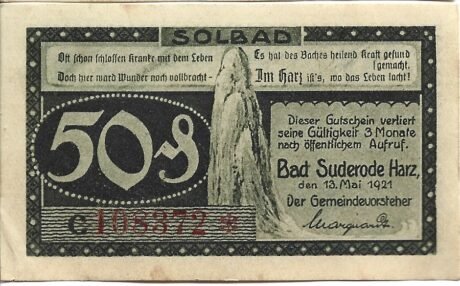 Аверс банкноты 50 fenigów (Niemcy) 1921