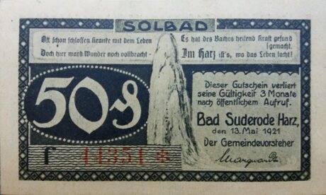 Аверс банкноты 50 fenigów (Niemcy) 1921