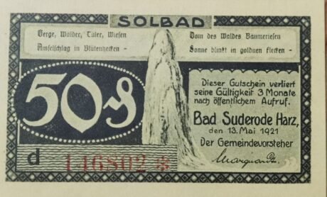 Аверс банкноты 50 fenigów (Niemcy) 1921