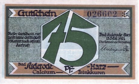 Аверс банкноты 75 fenigów (Niemcy) 1921