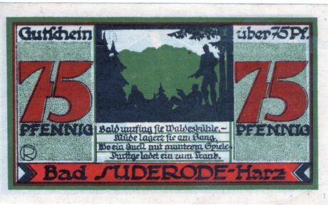 Реверс банкноты 75 fenigów (Niemcy) 1921