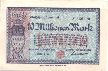 Аверс банкноты 10 000 000 marek (Niemcy) 1923