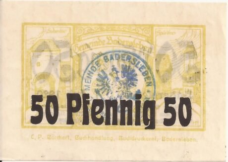 Реверс банкноты 50 fenigów (Niemcy) 1920