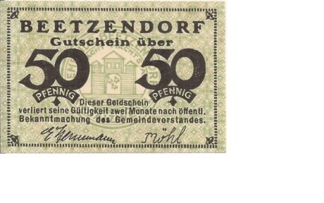 Аверс банкноты 50 fenigów (Niemcy) 1921