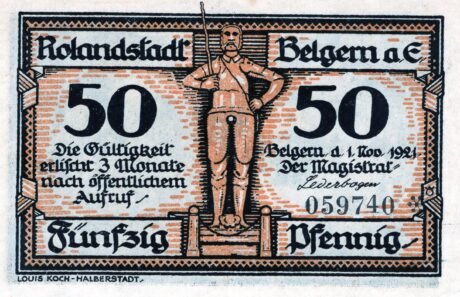 Аверс банкноты 50 fenigów (Niemcy) 1921