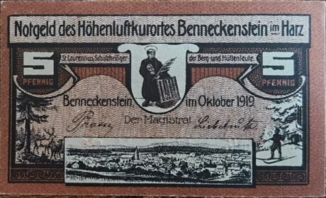 Аверс банкноты 5 fenigów (Niemcy) 1919