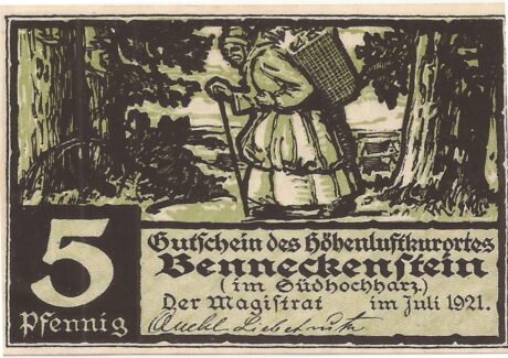 Аверс банкноты 5 пфеннигов (Германия) 1921 года