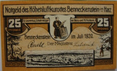 Аверс банкноты 25 fenigów (Niemcy) 1919