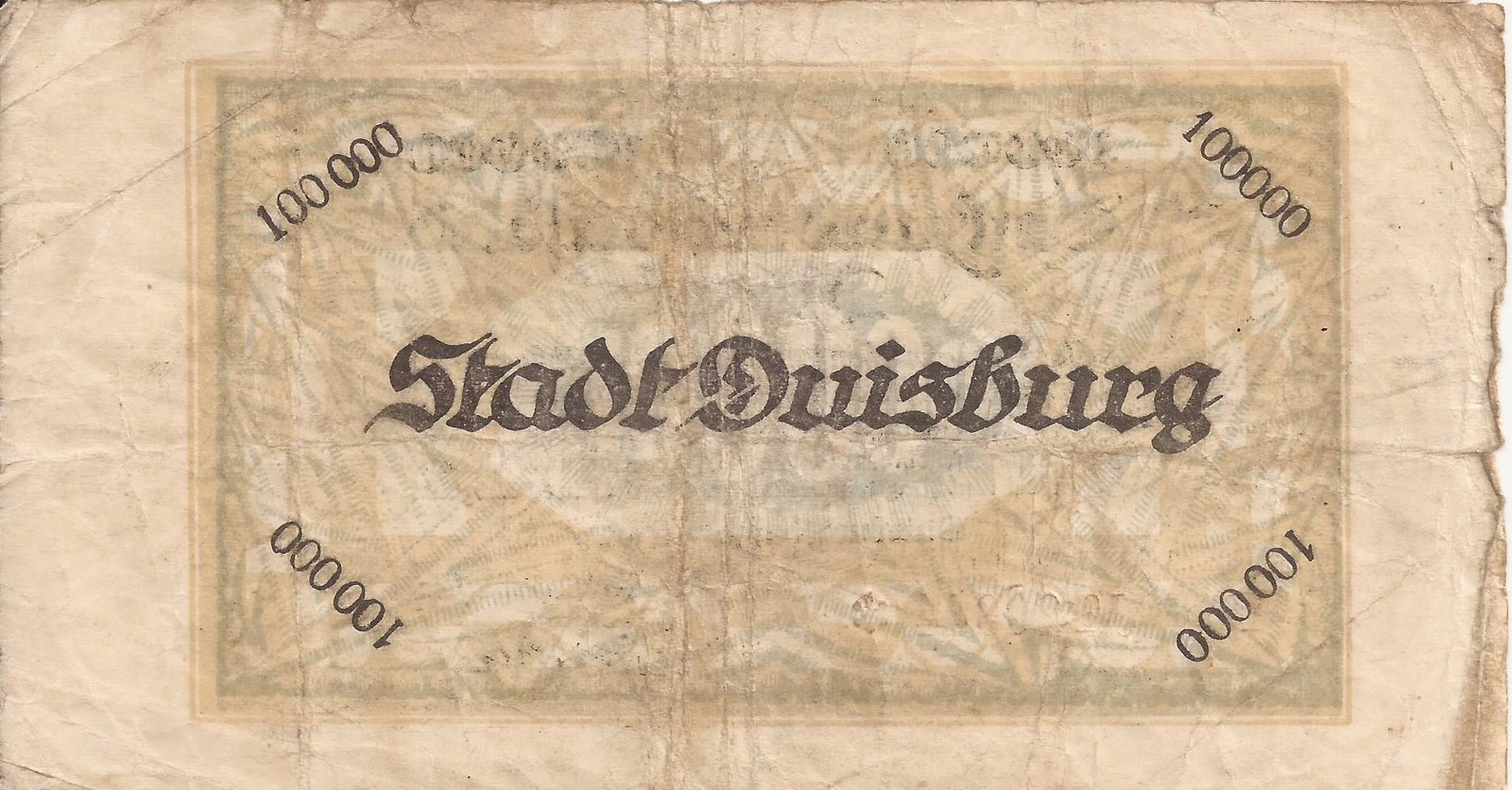 Реверс банкноты 100000 марок (Германия) 1923 года