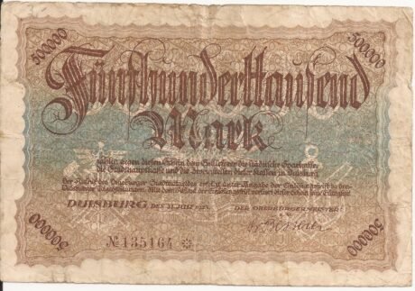 Аверс банкноты 500000 marek (Niemcy) 1923