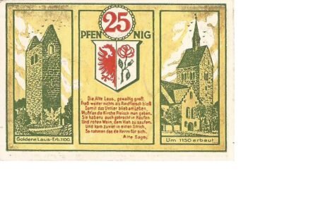 Реверс банкноты 25 пфеннигов (Германия) 1920 года