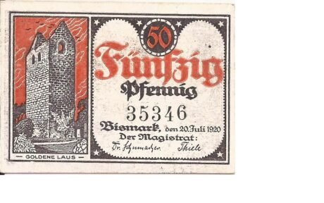 Аверс банкноты 50 fenigów (Niemcy) 1920