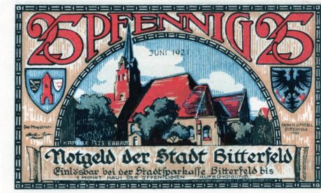Аверс банкноты 25 пфеннигов (Германия) 1921 года