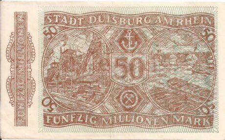 Реверс банкноты 50000000 марок (Германия) 1923 года