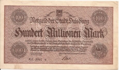 Аверс банкноты 100 000 000 marek (Niemcy) 1923