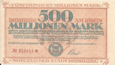 Аверс банкноты 500 000 000 marek (Niemcy) 1923